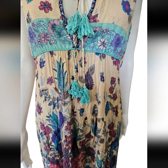 Spell & The Gypsy Siren Song Mermaid Midi Dress Size Medium Boho Gypsy Flowy - Picture 5 of 16